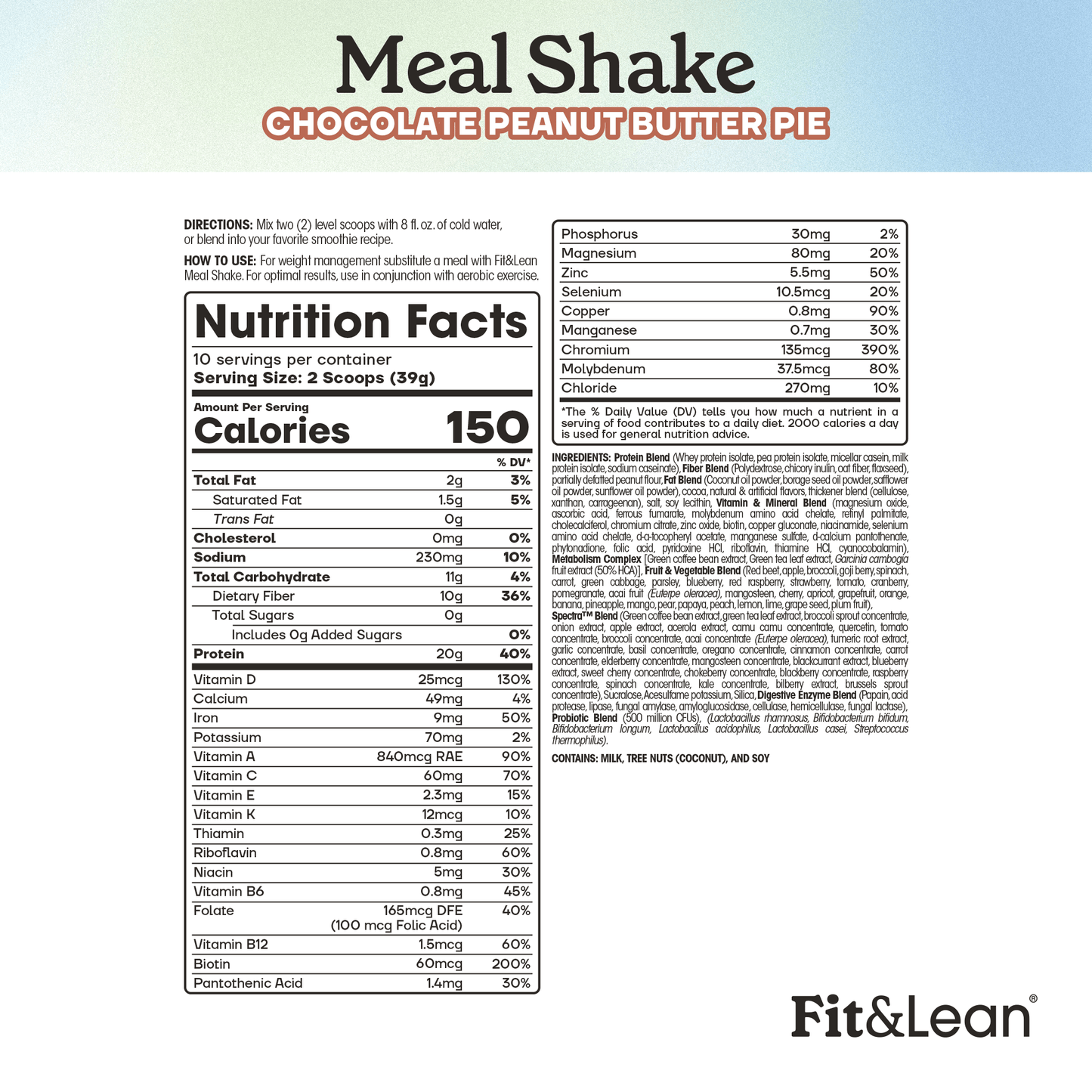 Meal Shake Chocolate Peanut Butter Pie