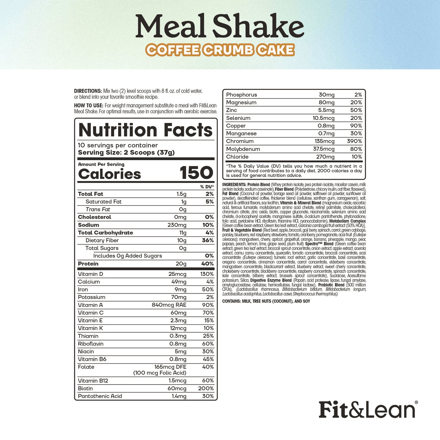 Meal Shake Coffee Crumb Cake