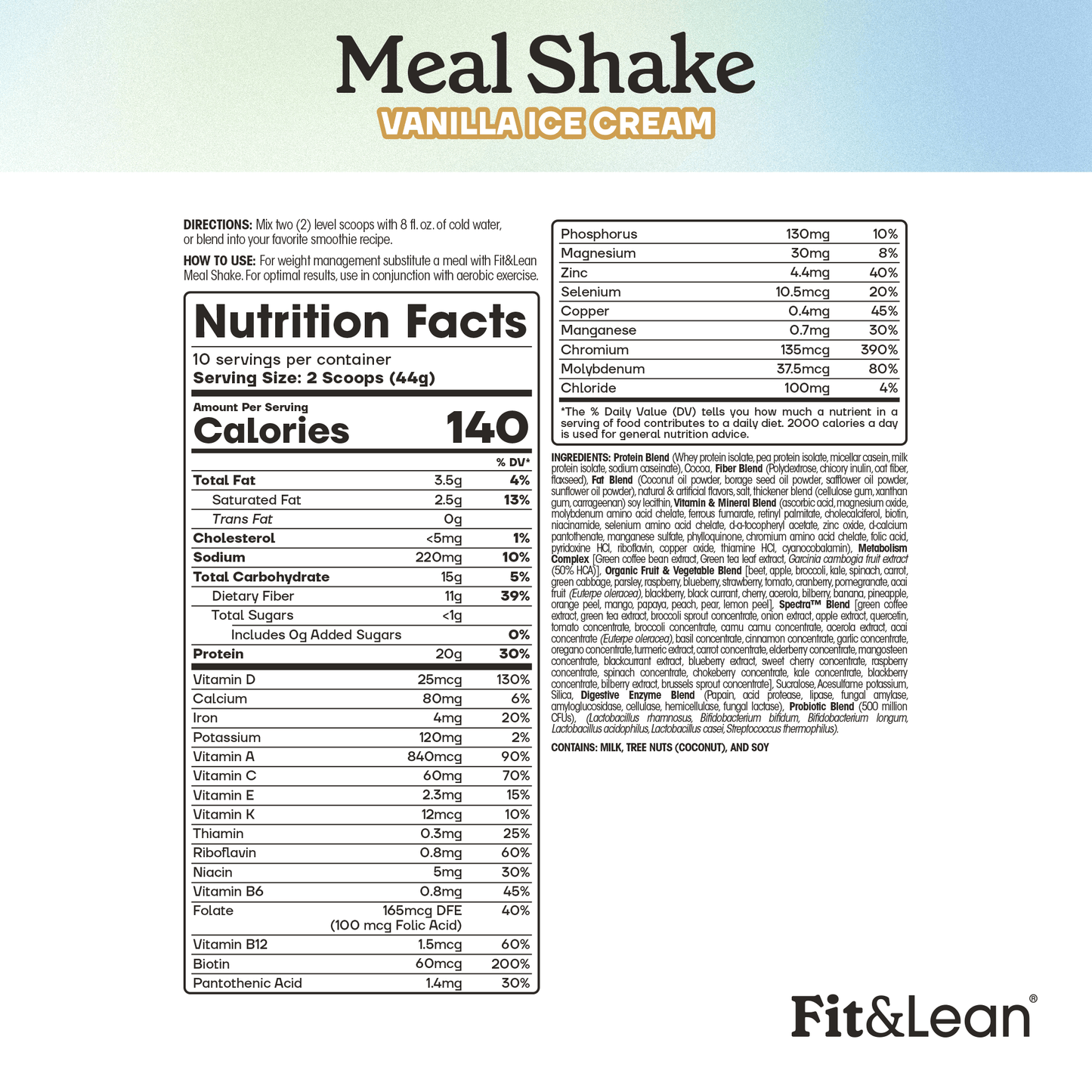 Meal Shake Vanilla Ice Cream