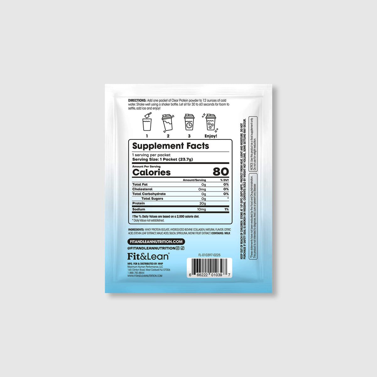 Protein Example Packets Clear Protein Sample Packet – Fit & Lean