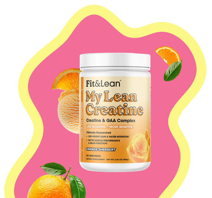 My Lean Creatine Orange Sherbet with fruit and scoop